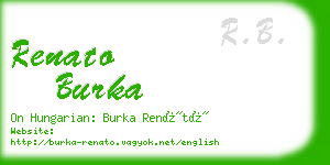 renato burka business card